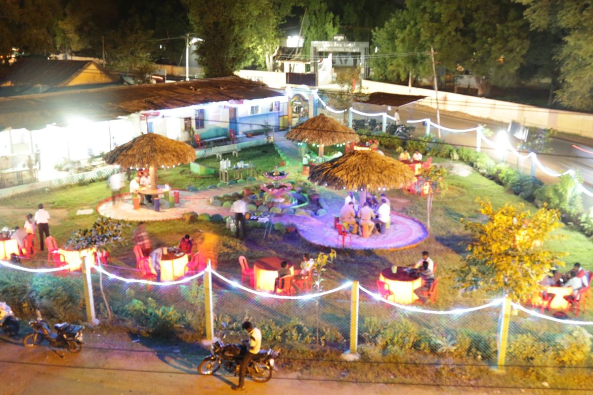 Open-air garden restaurant at the prison